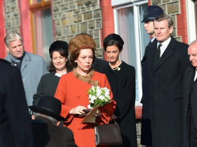 Сцена візиту королеви Єлизавети ІІ в Аберфан Сцена візиту королеви Єлизавети ІІ в Аберфан