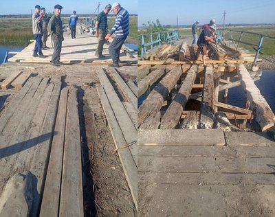 "Корови каждий день падають з моста": на Волині жителі села самостійно ремонтують нічийний міст