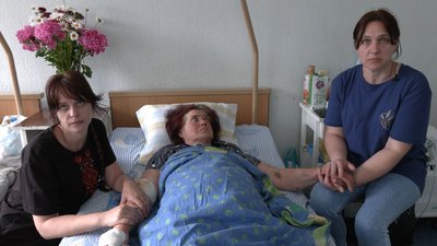 Поранена Раїса Бавикіна з прикордоння Чернігівщини про обстріл Поранена Раїса Бавикіна з прикордоння Чернігівщини про обстріл