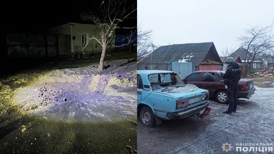 Вирва від обстрілу та пошкоджені автомобілі на Чернігівщині Вирва від обстрілу та пошкоджені автомобілі на Чернігівщині