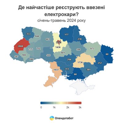 Одещина увійшла в трійку регіонів з найбільшою кількістю ввезених електрокарів