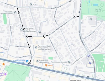 Односторонній рух транспорту хочуть зробити на двох вулицях в центрі Рівного. Якою буде нова схема Односторонній рух транспорту хочуть зробити на двох вулицях в центрі Рівного. Якою буде нова схема