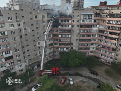 Із пожежі у столичній багатоповерхівці врятували десятьох людей і кота Із пожежі у столичній багатоповерхівці врятували десятьох людей і кота