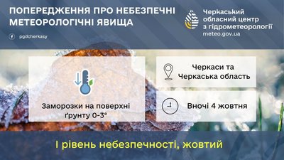 До 3 градусів: черкащан попереджають про заморозки на ґрунті До 3 градусів: черкащан попереджають про заморозки на ґрунті