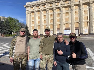 Роман Кривко під час запису програм для Українського Радіо у Харкові Роман Кривко під час запису програм для Українського Радіо у Харкові