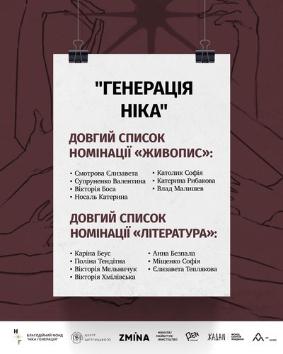 Премія "Генерація Ніка 2026": Харківський літмузей представив лонгліст номінантів Премія "Генерація Ніка 2026": Харківський літмузей представив лонгліст номінантів