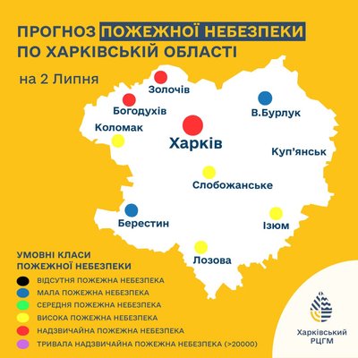 Попередження про пожежну небезпеку на Харківщині на 2 липня Попередження про пожежну небезпеку на Харківщині на 2 липня