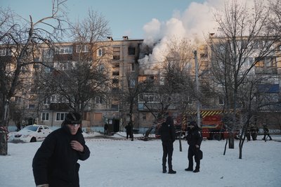 Будинок, у який влучили росіяни в Салтівському районі Харкова