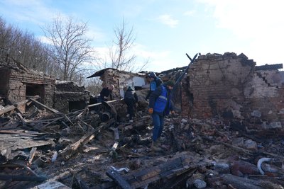 Наслідки російської атаки в Богодухові 11 лютого 2026 року Наслідки російської атаки в Богодухові 11 лютого 2026 року