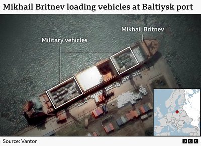 Російське судно «Михайло Бритнєв», Балтійський порт, військова техніка, Росія, Малі Російське судно «Михайло Бритнєв», Балтійський порт, військова техніка, Росія, Малі