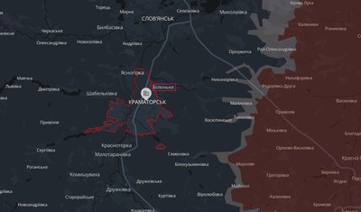 Місто Краматорськ та селище Біленьке на мапі аналітичного проєкту DeepState 8 жовтня 2026 року