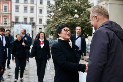 Марта Кос під час зустрічі з мером Львова Андрієм Садовим Марта Кос під час зустрічі з мером Львова Андрієм Садовим