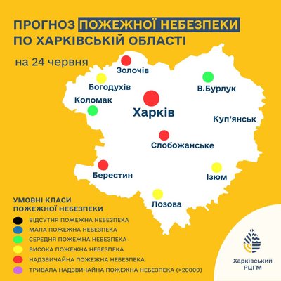Попередження про пожежну небезпеку на 24 червня Попередження про пожежну небезпеку на 24 червня