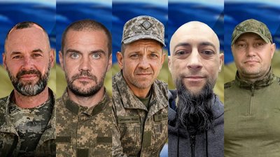 Військові Степан Малайко, Іван Галущинський, Філарет Шестакович, Андрій Рябий та Максим Івасюк Військові Степан Малайко, Іван Галущинський, Філарет Шестакович, Андрій Рябий та Максим Івасюк