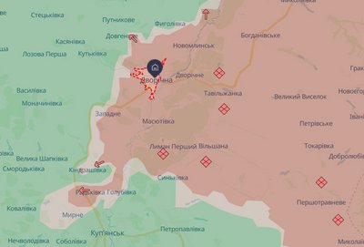 Дворічна на мапі бойових дій за 25 липня Дворічна на мапі бойових дій за 25 липня
