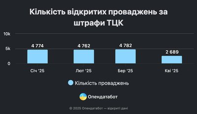 Щомісяця в Україні з'являється майже 5 тисяч нових штрафів від ТЦК