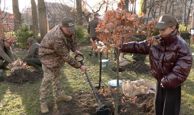"Символізують стійкість українських воїнів": біля черкаського собору висадили дуби "Символізують стійкість українських воїнів": біля черкаського собору висадили дуби