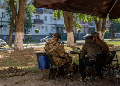 Українські військові у Краматорську Українські військові у Краматорську