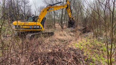 Почали будувати вольєр для травмованого оленя Бориса на Рівненщині