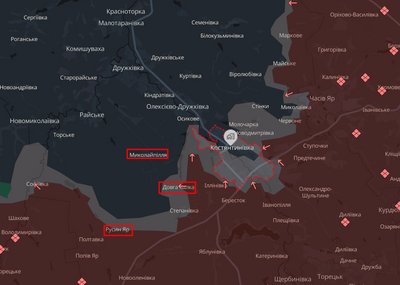 Війська РФ провели 20 атак на Костянтинівському напрямку минулої доби Війська РФ провели 20 атак на Костянтинівському напрямку минулої доби