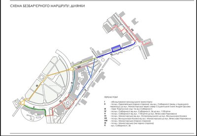 Безбар’єрний маршрут в Полтаві. Схема Безбар’єрний маршрут в Полтаві. Схема