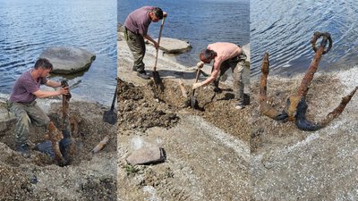 На узбережжі Хортиці знайшли старовинний якір На узбережжі Хортиці знайшли старовинний якір