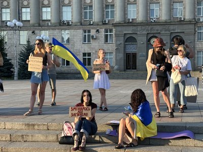 У Черкасах містяни зібралися на підтримку Михайла Федорова У Черкасах містяни зібралися на підтримку Михайла Федорова