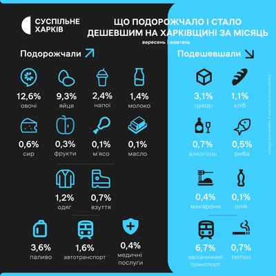 Що на Харківщині подорожчало і стало дешевшим у жовтні 2023 року Що на Харківщині подорожчало і стало дешевшим у жовтні 2023 року