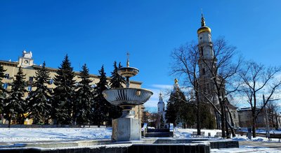 Центр Харкова взимку