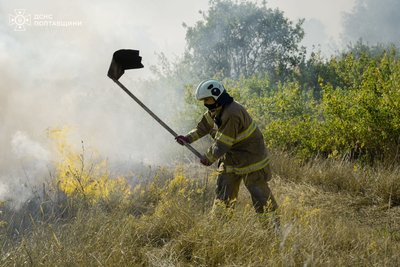 На Полтавщині другий день продовжують гасити лісову пожежу На Полтавщині другий день продовжують гасити лісову пожежу