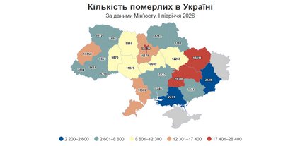 Статистика смертності в Україні за перше півріччя 2026 року Статистика смертності в Україні за перше півріччя 2026 року