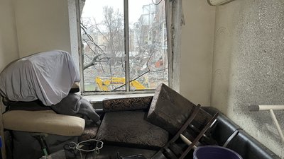 Квартира в центрі Харкова, пошкоджена після вибуху 2 січня