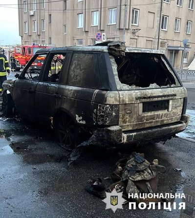 Підпал військового авто у Харкові Підпал військового авто у Харкові