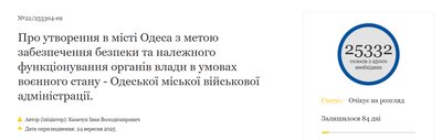 Після негоди петиція про військову адміністрацію в Одесі набрала 25 тисяч голосів Після негоди петиція про військову адміністрацію в Одесі набрала 25 тисяч голосів