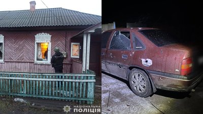 Пошкоджений будинок та авто у Семенівці Пошкоджений будинок та авто у Семенівці