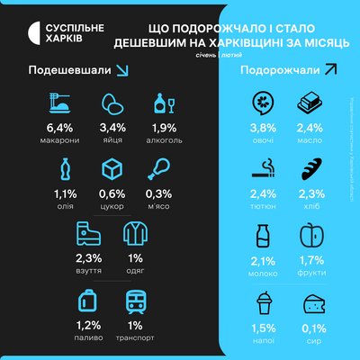 Що подорожчало та подешевшало на Харківщині у лютому.