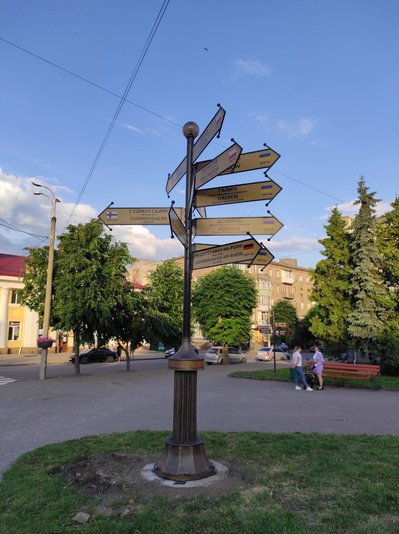 Дерева на центральній вулиці Звягеля прикрасили вишитими орнаментами Дерева на центральній вулиці Звягеля прикрасили вишитими орнаментами