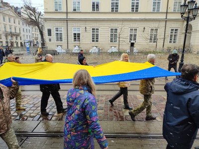 У Львові відзначають 33-тю річницю підняття прапора над Ратушею У Львові відзначають 33-тю річницю підняття прапора над Ратушею