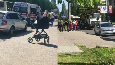 Водій автокрана у Луцьку збив маму з дитиною у колясці Водій автокрана у Луцьку збив маму з дитиною у колясці
