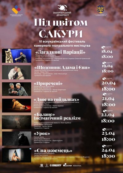 "Під цвітом сакури": в Ужгороді відбудеться Всеукраїнський фестиваль камерного театрального мистецтва "Під цвітом сакури": в Ужгороді відбудеться Всеукраїнський фестиваль камерного театрального мистецтва