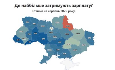 Заборгованість, заробітна плата, карта Заборгованість, заробітна плата, карта