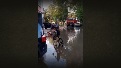 Під під'їздами багатоповерхівки у Чернігові цілий рік стоїть вода: хто та як має розв'язати цю проблему