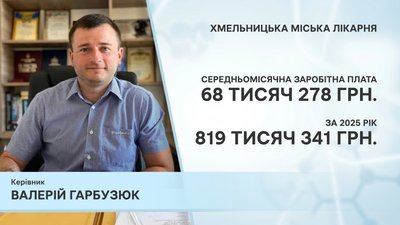 Заробітна плата Валерія Гарбузюка за 2025 рік Заробітна плата Валерія Гарбузюка за 2025 рік