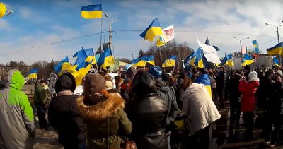 Акція біля Палацу спорту у Харкові 22 лютого 2015 року Акція біля Палацу спорту у Харкові 22 лютого 2015 року