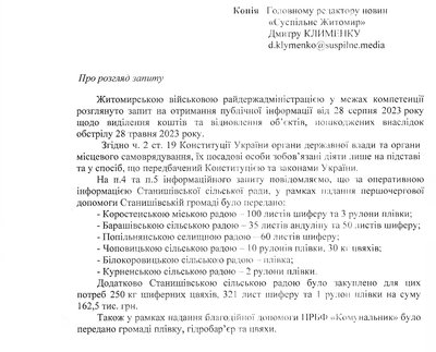 Першочергова допомога: жителям Станишівської громади Житомирщини після обстрілу надали матеріали для ремонту покрівель Першочергова допомога: жителям Станишівської громади Житомирщини після обстрілу надали матеріали для ремонту покрівель