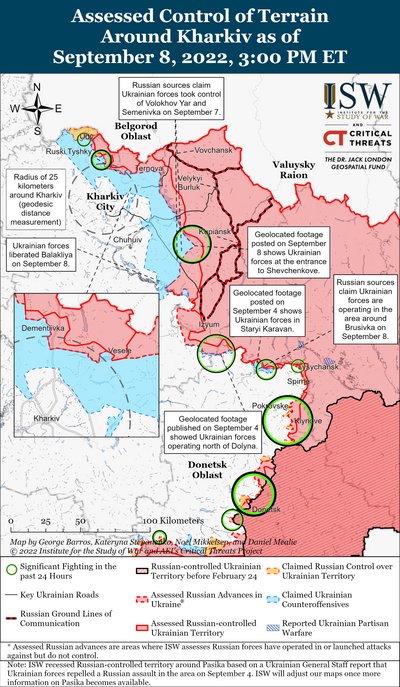 В ISW прогнозують звільнення Куп'янська протягом 72 годин В ISW прогнозують звільнення Куп'янська протягом 72 годин
