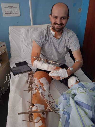 Військовослужбовець ЗСУ у госпіталі Військовослужбовець ЗСУ у госпіталі