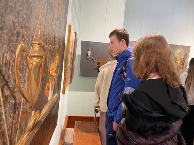 Відвідувачі вистаки, художник, виставка, Юрій Клапоух, Ольга Зозуля, 12 березня 2026, Тернопіль