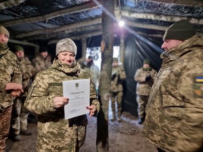 Воїнів 103 бригади ТрО нагородили за участь у визволенні населених пунктів Донеччини Воїнів 103 бригади ТрО нагородили за участь у визволенні населених пунктів Донеччини