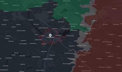 Місто Слов'янськ Донецької області на мапі аналітичного проєкту DeepState 14 вересня 2026 року Місто Слов'янськ Донецької області на мапі аналітичного проєкту DeepState 14 вересня 2026 року
